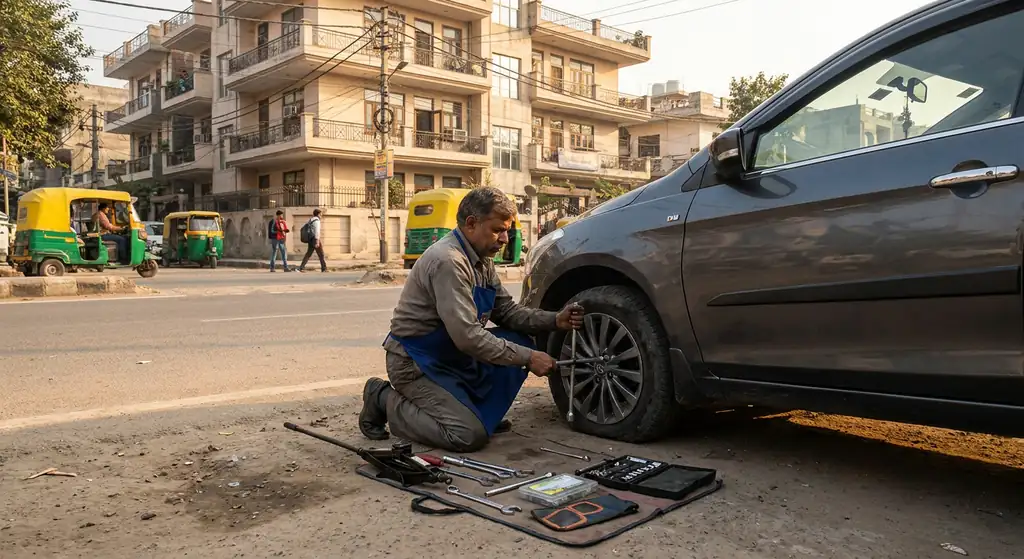 Tyre Puncture / Stepney Change